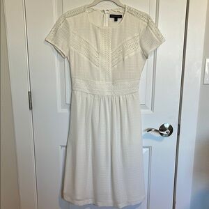 Banana Republic Cream Textured Midi Dress